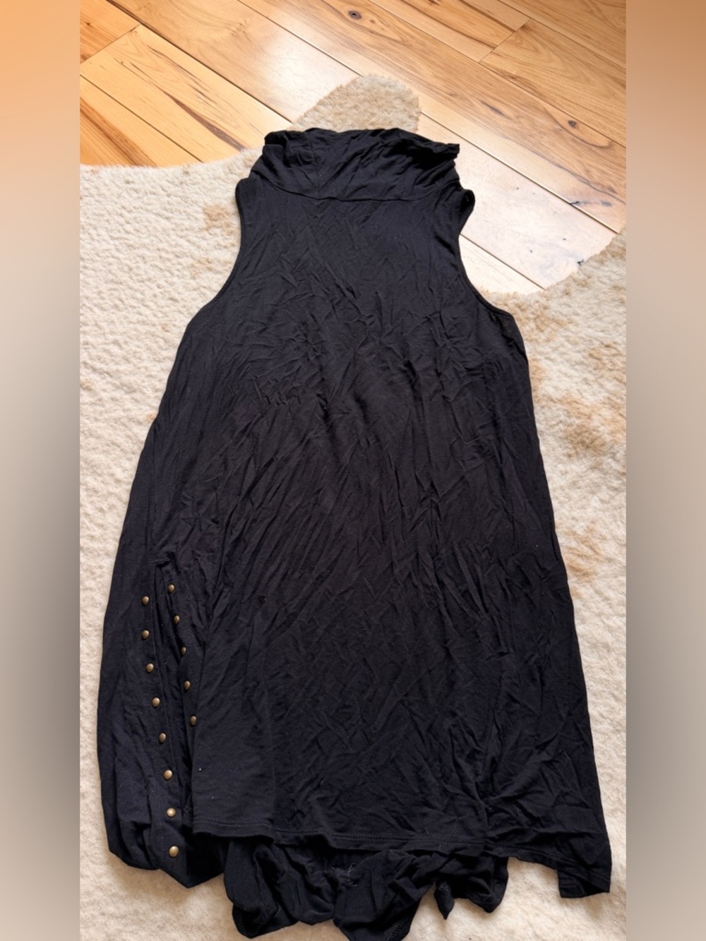Black summer high slit dress small